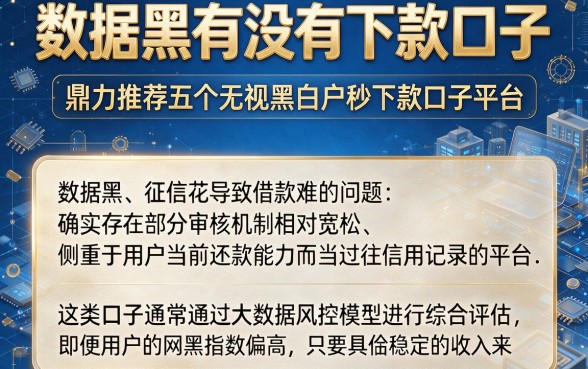 数据黑有没有下款口子,鼎力推荐五个无视黑白户秒下款口子平台