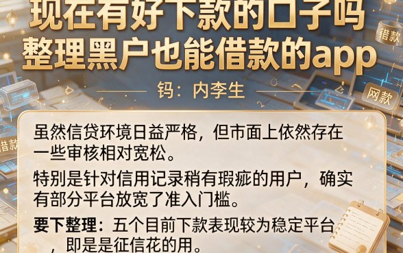 现在有好下款的口子吗,整理五个黑户也能借款的app
