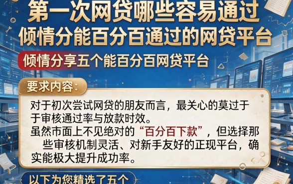 第一次网贷哪些容易通过，倾情分享五个能百分百通过的网贷平台