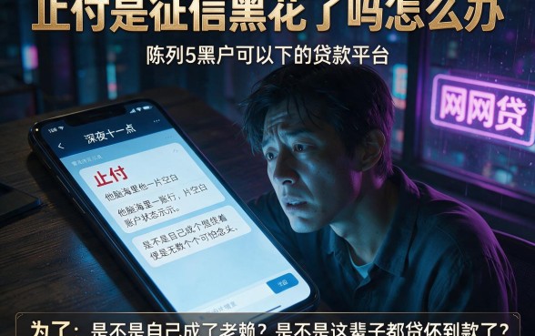 止付是征信黑花了吗怎么办，陈列5个黑户可以下的贷款平台