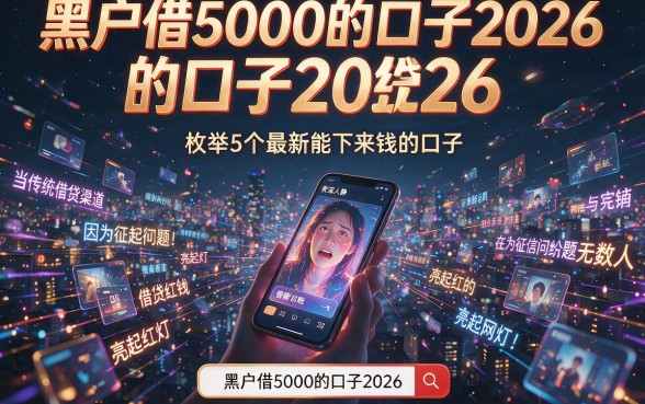 黑户借5000的口子2026,枚举5个最新能下来钱的口子