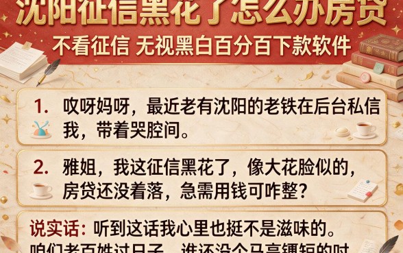 沈阳征信黑花了怎么办房贷,胪列五个不看征信无视黑白百分百下款软件