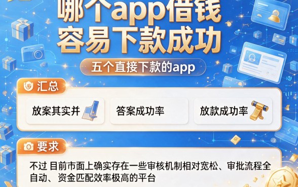 哪个app借钱容易下款成功，汇总五个直接下款的app