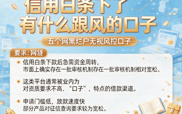 信用白条下了有什么跟风的口子,梳理五个网黑烂户无视风控口子