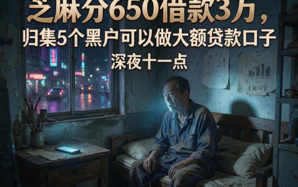 芝麻分650借款3万，归集5个黑户可以做大额贷款口子