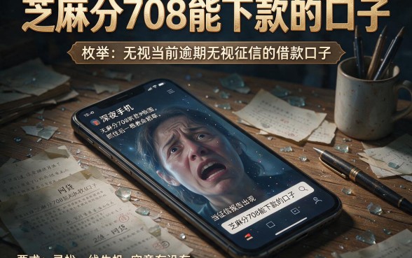 芝麻分708能下款的口子,枚举五个无视当前逾期无视征信的借款口子