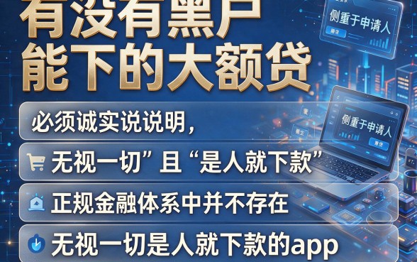 有没有黑户能下的大额贷,详尽说明五个无视一切是人就下款的app