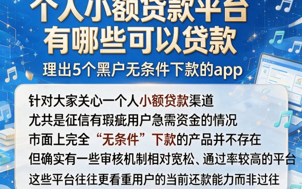 个人小额贷款平台有哪些可以贷款,理出5个黑户无条件下款的app