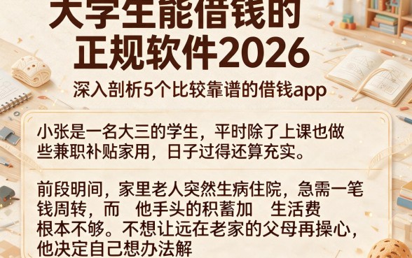 大学生能借钱的正规软件2026,深入剖析5个比较靠谱的借钱app