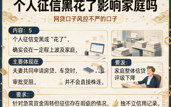 个人征信黑花了影响家庭吗，归纳5个网贷口子风控不严的口子