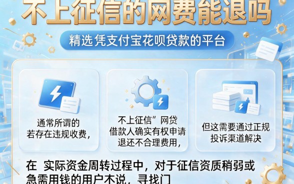 不上征信的网费能退吗,精选5个凭支付宝花呗贷款的平台