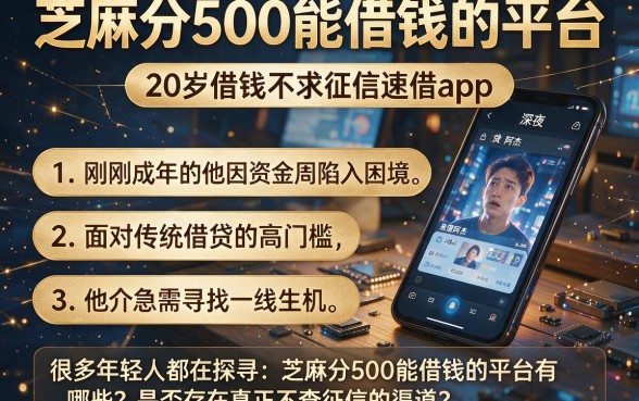 芝麻分500能借钱的平台,条列五个20岁借钱不求征信速借app