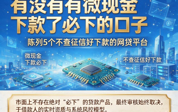 有没有有微现金下款了必下的口子，陈列5个不查征信好下款的网贷平台