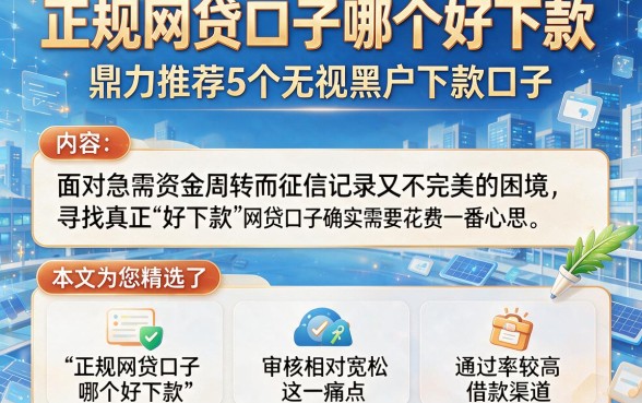 正规网贷口子哪个好下款，鼎力推荐5个无视黑户下款口子