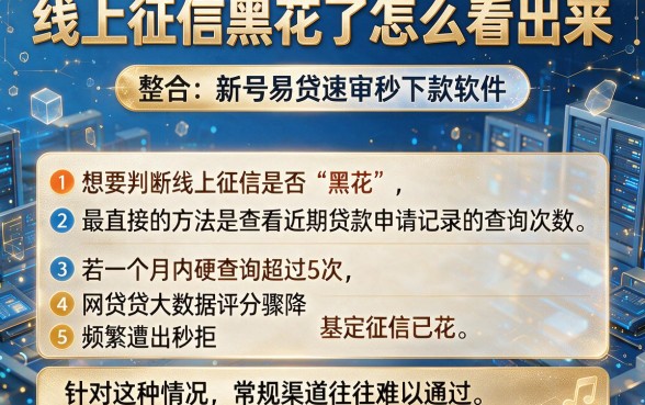 线上征信黑花了怎么看出来，整合5个新号易贷速审秒下款软件