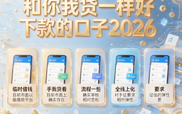 和你我贷一样好下款的口子2026，罗列5个手机可以临时借钱的app