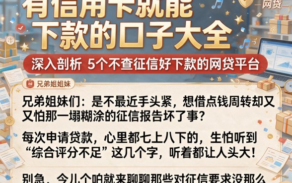 有信用卡就能下款的口子大全,深入剖析5个不查征信好下款的网贷平台