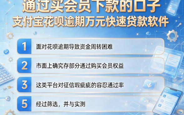 通过买会员下款的口子，条列5个支付宝花呗逾期万元快速贷款软件