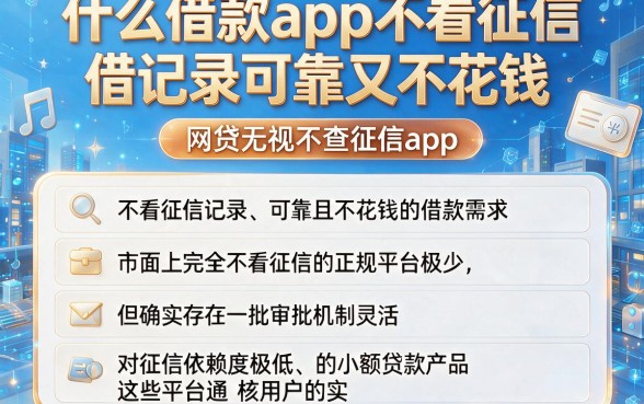 什么借款app不看征信记录可靠又不花钱，概括五个网贷无视不查征信app