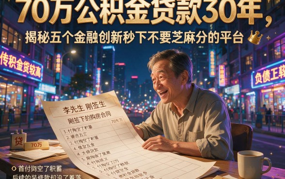 70万公积金贷款30年,揭秘五个金融创新秒下不要芝麻分的平台