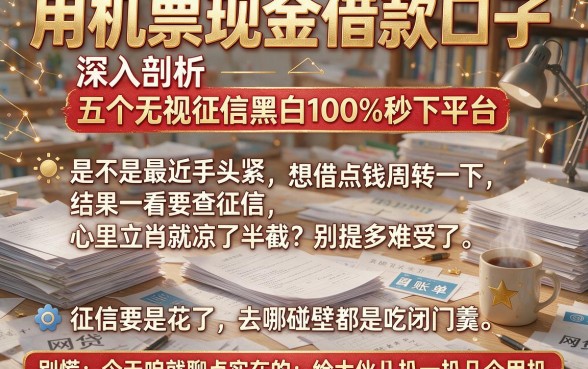 用机票现金借款口子,深入剖析五个无视征信黑白100%秒下平台