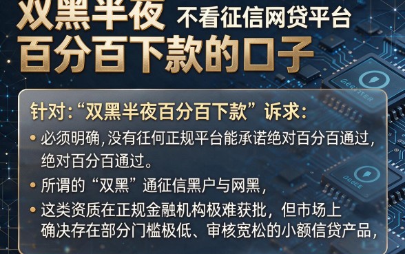 双黑半夜百分百下款的口子,筛选五个不看征信网贷平台放款快的软件