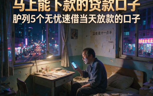 马上能下款的贷款口子,胪列5个无忧速借当天放款的口子