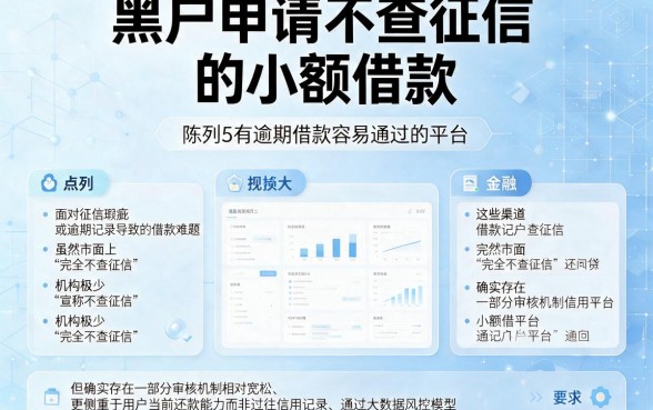 黑户申请不查征信的小额借款,陈列5个有逾期借款容易通过的平台