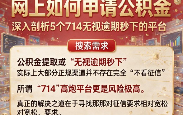 网上如何申请公积金,深入剖析5个714无视逾期秒下的平台