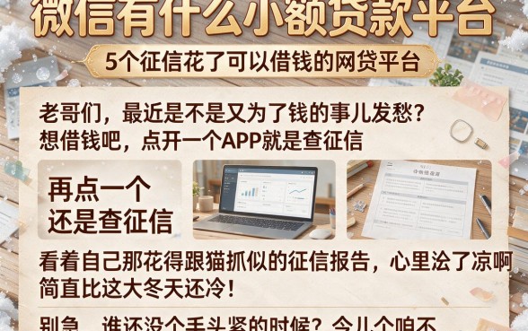 微信有什么小额贷款平台,详细阐述5个征信花了可以借钱的网贷平台