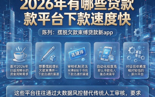 2026年有哪些贷款平台下款速度快,陈列五个摆脱欠款束缚贷款新app