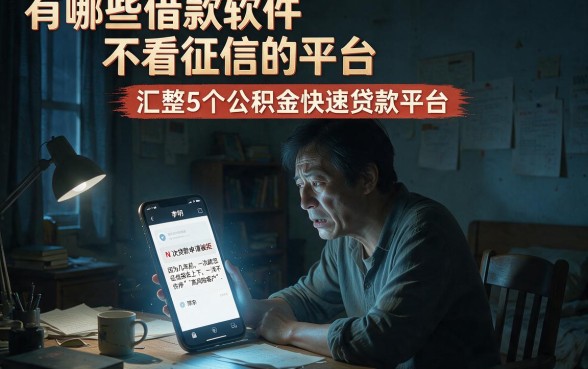 有哪些借款软件不看征信的平台，汇整5个公积金快速贷款平台