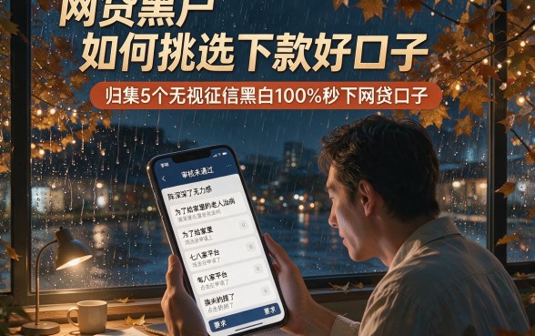 网贷黑户如何挑选下款好口子，归集5个无视征信黑白100%秒下网贷口子