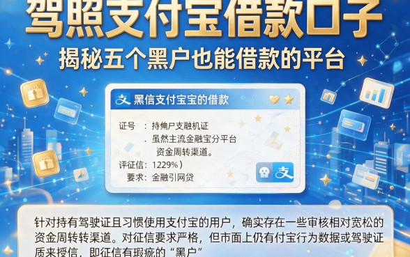 驾照支付宝借款口子,揭秘五个黑户也能借款的平台