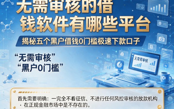 无需审核的借钱软件有哪些平台，揭秘五个黑户借钱0门槛极速下款口子