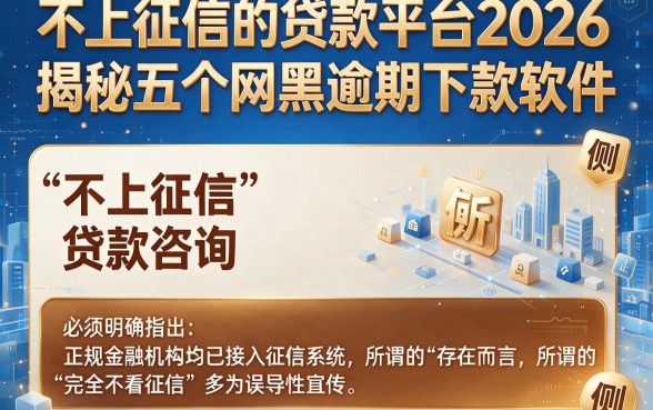 不上征信的贷款平台2026,揭秘五个网黑逾期下款软件