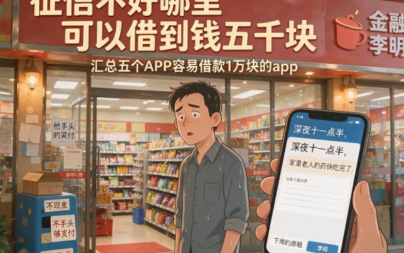 征信不好哪里可以借到钱五千块，汇总五个APP容易借款1万块的app