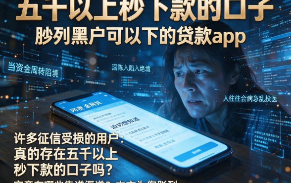五千以上秒下款的口子，胪列五个黑户可以下的贷款app