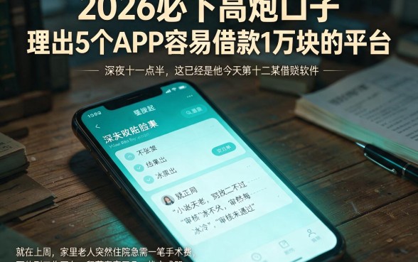 2026必下高炮口子,理出5个APP容易借款1万块的平台