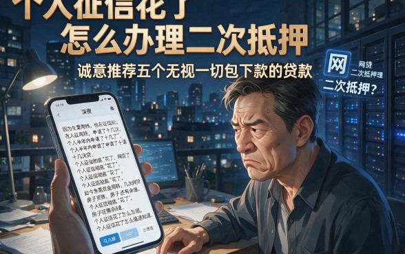 个人征信花了怎么办理二次抵押,诚意推荐五个无视一切包下款的贷款