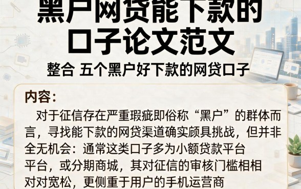 黑户网贷能下款的口子论文范文,整合五个黑户好下款的网贷口子