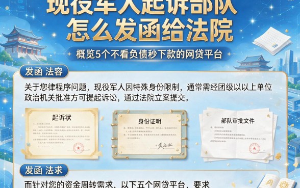 现役军人起诉部队怎么发函给法院，概览5个不看负债秒下款的网贷平台