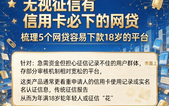 无视征信有信用卡必下的网贷,梳理5个网贷容易下款18岁的平台