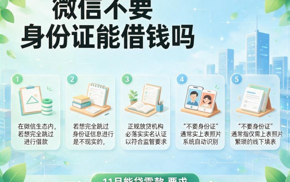 微信不要身份证能借钱吗，理出5个11月能贷款的平台