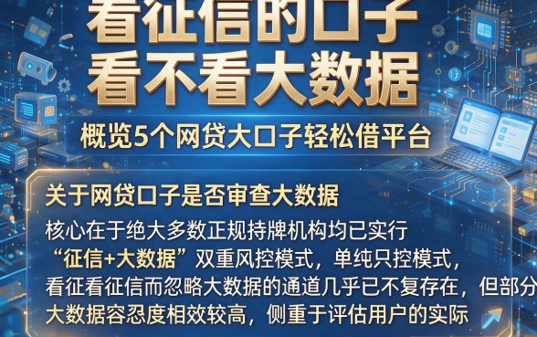 看征信的口子看不看大数据,概览5个网贷大口子轻松借平台