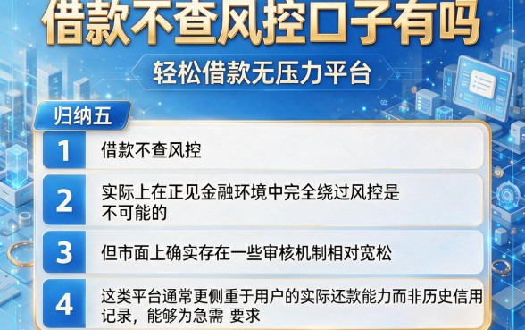 借款不查风控口子有吗,归纳五个轻松借款无压力平台