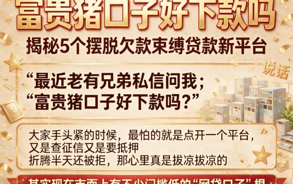 富贵猪口子好下款吗,揭秘5个摆脱欠款束缚贷款新平台