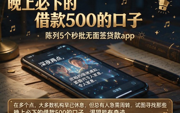 晚上必下的借款500的口子，陈列5个秒批无面签贷款app
