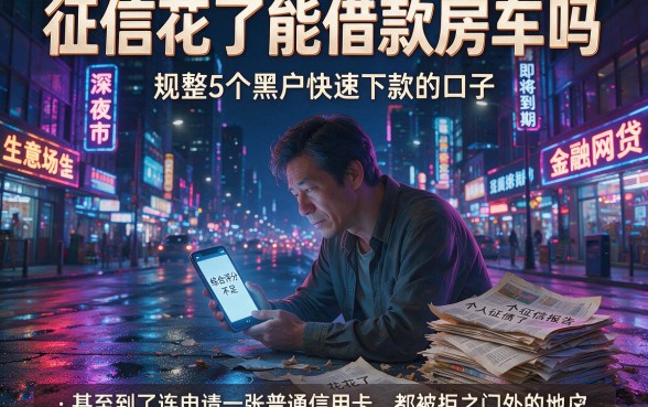 征信花了能借款房车吗，规整5个黑户快速下款的口子