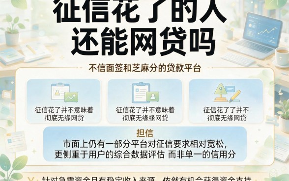 征信花了的人还能网贷吗,汇整五个不用面签和芝麻分的贷款平台